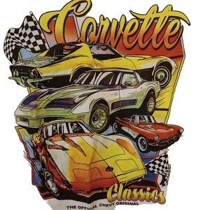 Chemistry Brand Corvette Graphic Tee Men's T-shirt Size Medium Chevy Classic Vet